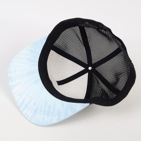 Rip Curl Logo Patch High Profile Mesh Snapback Surf Trucker Hat Black Blue Burst - Picture 8 of 9